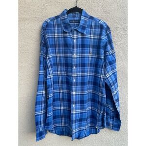 Ralph Lauren Men’s XL Blue Plaid Button Down Long Sleeve Shirt